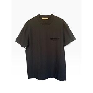 Fear Of God Essentials Shirt Mens Small Black Logo Graphic Tee Back